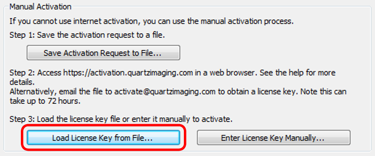 Load License Key Window